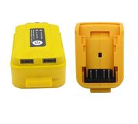EXTRWORY Adaptateur de batterie avec lumière pour Dewalt 18 V DCB203 DCB200 Chargeur convertisseur double USB avec lampe de travail LED (A)