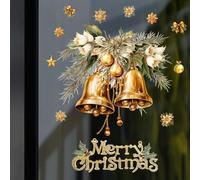 EXTRWORY Autocollant de Noël amovible pour portes en verre et fenêtres Doré 60 x 60 cm