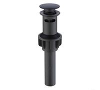 EXTRWORY Bonde d'évier de salle de bain avec trop-plein et filtre anti-obstruction pour évier finition chromée en acier inoxydable (noir)