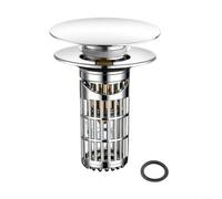 EXTRWORY Bouchon de vidange d'évier de salle de bain, panier filtrant pop-up 3 en 1, bouchon d'évier avec filtre de vidange, noyau en laiton, convient aux canalisations de 3 à 4 cm, attrape-cheveux