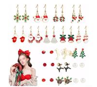 EXTRWORY Boucles d'oreilles en alliage avec longues clochettes et flocon de neige pour fêtes d'hiver (HS1853-3)