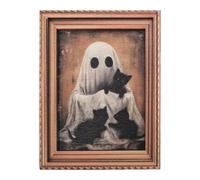 EXTRWORY Cadre photo rétro Halloween magnétique en bois support de photo 3D décoratif pour cuisine, réfrigérateur, bureau à domicile, 6 x 8 cm (MZCT117)