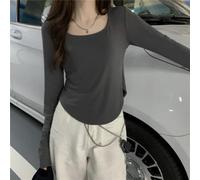 EXTRWORY Chemise courte à manches longues en polyester pour femme | Ourlet court irrégulier, moderne et élégant, option de couleur noire, tissu polyester, printemps pour l'été