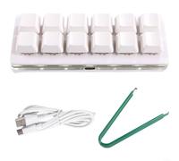 EXTRWORY Clavier mécanique à 12 touches programmables Macro remplaçable à chaud - Raccourci USB Plug-and-Play - Pour rédacteurs de bureau et designers - Plastique blanc (énergie blanche)