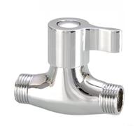 EXTRWORY Connecteur de tuyau d'eau à 4 points en laiton avec poignée en alliage de zinc pour systèmes de plomberie domestiques chauds et froids, finition argentée (double externe)