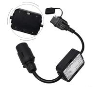 EXTRWORY Convertisseur de lumière de remorque 7 broches rond vers adaptateur plat 4 voies pour caravane bateau remorque faisceau de câblage avec couvercle anti-poussière connecteur électrique pour