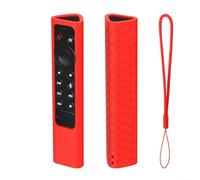 EXTRWORY Coque en silicone pour télécommande TV Pro - Résistante aux chocs - Lavable - Avec poignée antidérapante - Pour le salon - Blanc (rouge)