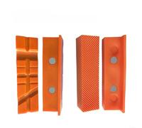 EXTRWORY Coussinets magnétiques souples pour étau d'établi, perceuse et presse - Couvertures en caoutchouc PPT - Protège le métal, le bois, le plastique - Orange - Tissage uni - En forme de V - 10,2