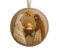 EXTRWORY Crèche de Noël en feutre faite à la main pour décoration de sapin de Noël, kit d'artisanat avec tous les matériaux fournis pour un assemblage facile (2 personnes)