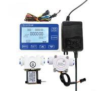 EXTRWORY Débitmètre numérique pour eau avec écran LCD, raccord de tuyau 6,35 mm, sortie d'impulsion, alimentation 12 V CC, mesure quantitative