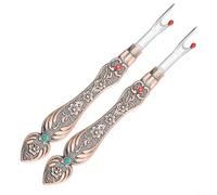 EXTRWORY Découseur vintage en acier inoxydable, pour H, couture, coupe de fil et décrochage de points (grand bronze rouge)