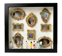 EXTRWORY DIY Museum Silhouette Shadow Box Kit avec 8 pour mini cadres et 10 figurines faites à la main (Noir)