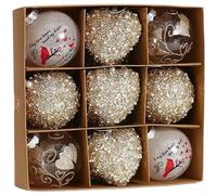 EXTRWORY Ensemble de décorations de Noël en mousse en forme de cœur pour champagne, pour décoration d'arbre de Saint-Valentin, moderne, minimaliste, fête d'intérieur, 6 cm, 8 cm (doré 8 cm)