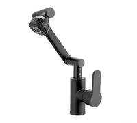 EXTRWORY Ensemble de robinet à bras mécanique rotatif, pour évier de cuisine et lavabo, alimentation en eau chaude froide, matériau plastique en acier, pour salle de bain domestique (C)