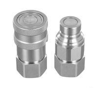 EXTRWORY FF Ensemble d'accouplement rapide hydraulique plat avec valve NPT 1/4 3/8 1/2 3/4 en acier au carbone zinc blanc pour équipement mobile machines agricoles industrielles