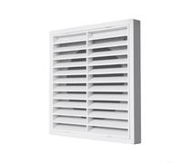EXTRWORY Grille d'aération double couche en plastique ABS avec maille pour climatisation centrale, couvercle de ventilateur d'échappement réglable pour mur, grenier, garage, bureau, blanc (125 mm)