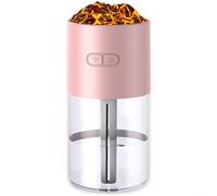 EXTRWORY Humidificateur portable USB pour voiture avec flamme colorée - Réservoir de 280 ml - Fonctionnement silencieux - Pour la maison et le bureau - Blanc (rose)