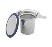 EXTRWORY Infuseur à thé en acier inoxydable avec maille ultra fine et poignée pliable pour infuser des feuilles en vrac, passe au lave-vaisselle, pour la maison, le bureau, les voyages (argenté1)