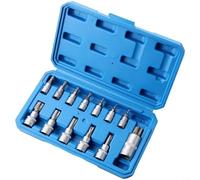 EXTRWORY Jeu de 13 clés à douille avec douilles de 1/4", 3/8", 1/2" et pour embouts Torx, kit d'outils à main ergonomiques pour la réparation à domicile et les tâches d'entretien automobile (A)