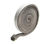 EXTRWORY Joint de chauffage pour poêle à granulés en fibre de verre résistant à la chaleur - Corde plate noire pour four, chaudière, cheminée (6 mm x 20 mm x 2 m)