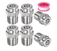 EXTRWORY Kit de 7 buses de nettoyeur haute pression en acier inoxydable à 40 degrés Connecteur G1/4 Cinq options d'ouverture, équipement de nettoyage argenté (ouverture 035)