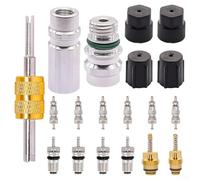 EXTRWORY Kit de joints de valve de climatisation R134a - 19 pièces - Kit de joint de port de service professionnel automobile avec étui de rangement en métal