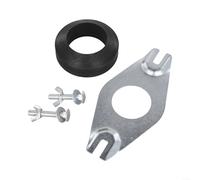EXTRWORY Kit de raccord pour cuvette de WC avec plaque métallique et rondelle en forme de donut pour projets de rénovation de salle de bain en métal 86 mm x 176 mm