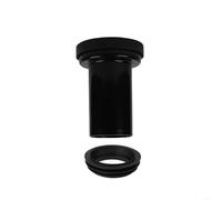 EXTRWORY Kit de raccordement mural pour tuyau d'évacuation de toilettes - Anneau d'étanchéité pour installation d'amélioration de la maison - PP noir - 220 mm (185 mm + bague d'étanchéité)
