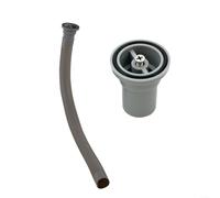 EXTRWORY Kit de trop-plein pour évier - Tête ronde - Bonde de baignoire - Accessoire de cuisine - Gris PP PVC