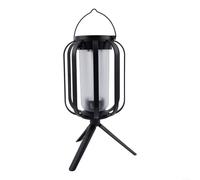 EXTRWORY Lanterne de camping portable d'extérieur à énergie solaire étanche IPX4 avec trépied amovible pour une utilisation nocturne Noir