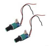 EXTRWORY Lot de 2 contrôleurs de vitesse de ventilateur 12 V CC pour commutateur PWM avec bouton poussoir et châssis en aluminium vert 26 x 20 x 13 mm pour boîtier d'ordinateur (A)