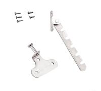EXTRWORY Lot de 2 limiteurs de fenêtre en acier inoxydable - Angle d'ouverture réglable - Crochet résistant au vent pour fenêtre à battant vers l'extérieur, la maison, le bureau - Argenté (A)