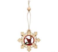 EXTRWORY Lot de 2 pendentifs de Noël en bois de style européen rustique à suspendre pour sapin de Noël, cheminée, mur, maison, décoration saisonnière, plusieurs tailles, 8,2 x 9 cm