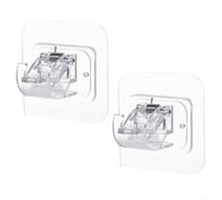 EXTRWORY Lot de 2 supports de tringle à rideaux sans perçage en plastique transparent pour tringles à rideaux et rails de douche - Supports réutilisables jusqu'à 1 kg pour cuisine et salle de bain