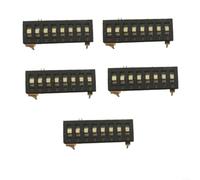 EXTRWORY Lot de 5 interrupteurs DIP à 3 positions 8 bits avec mécanisme d'onde 254 mm espacement 25 mA 24 V DC résistant aux hautes températures Noir Pour prototypage de circuit électronique