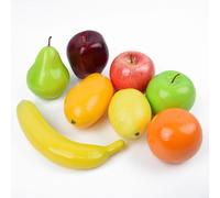 EXTRWORY Lot de 8 variétés de fruits artificiels en plastique pour comptoir de salle à manger