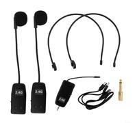 EXTRWORY Microphone sans fil 2,4 GHz pour enseigner la prise de parole en public et les guides touristiques (2 micros sans fil et 1 récepteur)