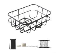 EXTRWORY Panier avant de vélo en alliage d'aluminium avec porte-bouteille d'eau, forte capacité de charge en fil métallique de stockage pour montagne pour les loisirs et l'équitation (trou de vis noir