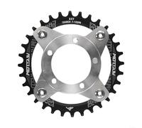 EXTRWORY Pignon de pédalier en alliage d'aluminium avec adaptateur pour Bafang BBS01 pour BBS02 Moteur d'entraînement électrique Conversion de vélo électrique (32T Noir)