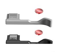 EXTRWORY Poignée de pouce en alliage d'aluminium pour Fujifilm X-M5 - Ergonomique - Coque de protection en silicone compacte et légère pour photographie en extérieur (noir + argent)