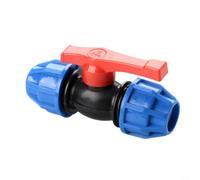 EXTRWORY Robinet d'arrêt 20 mm, 25 mm, 32 mm - Robinet à boisseau sphérique en polyéthylène - Embout de compression - Vanne d'arrêt anti-fuite pour tuyaux en polyéthylène et PVC (25 mm)