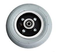 EXTRWORY Roue avant pour fauteuil roulant électrique - 17,8 x 4,4 cm - Jante en alliage d'aluminium - Gris, noir ou rouge - Axe de 8 mm - 10 mm - Utilisation intérieure et extérieure (noir 10 mm)