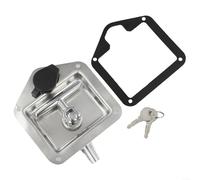 EXTRWORY Serrure antivol en forme de T robuste en acier inoxydable pour portes de remorque, livrée avec 2 clés robustes (argenté)