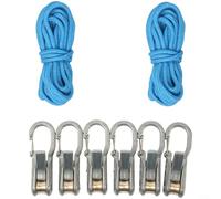 EXTRWORY Tendeur de corde réglable avec rouleau à came, pour une utilisation à une main pour sécuriser les auvents et les charges, corde en nylon et acier inoxydable, bleu, 52 x 19 cm, pour extérieur