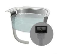 EXTRWORY Tête de trop-plein carrée pour évier de cuisine 64 x 405 mm avec tuyau réglable de 250 mm en polypropylène gris anti-fuite accessoires de lavabo