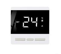 EXTRWORY Thermostat électrique pour chauffage au sol 25 A Interrupteur de contrôle intelligent de la température ± 1 °C Hystérésis pour hammam, système de chauffage à film électrique PC + ABS noir