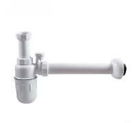 EXTRWORY Tuyau de vidange d'évier mural en polypropylène blanc avec anti-siphon et bloc pour cuisine et salle de bain Débit lisse Facile à installer Diamètre 40 mm
