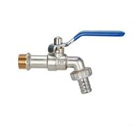 EXTRWORY Vanne d'irrigation de jardin en laiton à sortie unique antigel pour robinet de 1,27 cm 3/4 pour système d'arrosage extérieur, maison et jardin (bleu)
