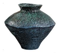 EXTRWORY Vase en résine de style chinois rétro avec détails complexes pour arrangements floraux et centres de table, décoration d'intérieur élégante pour entrée, salon, jardin, bleu (style court S)