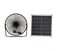 EXTRWORY Ventilateur à panneau solaire 10 W avec USB rechargeable à double usage pour table et sol - Noir - 20,3 cm - Pour camping en plein air (sans support)